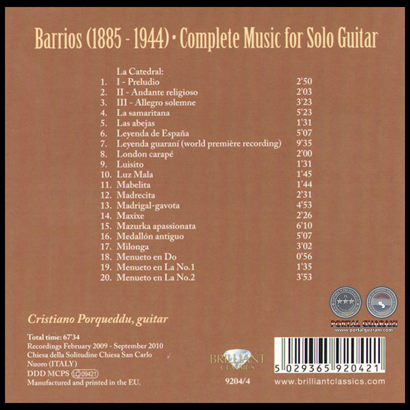 AGUSTÍN BARRIOS - CRISTIANO PORQUEDDU - MATERIAL Nº 4